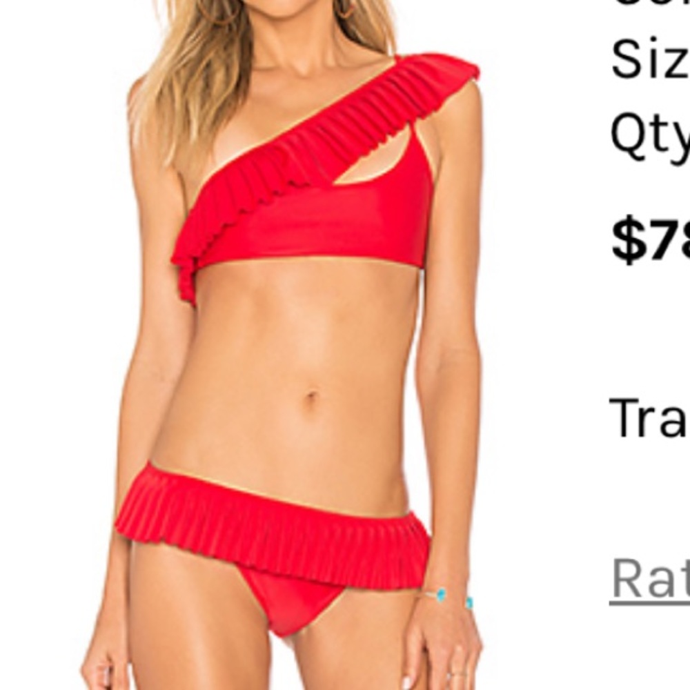 Lovers + Friends Closer Top red bikini top